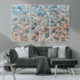 26580287-MGV-CV-36X24-Clear Water Wall Art Canvas Print, Framed Sunlit Ripples Art Picture Print, Ocean Texture Perfect Modern Coastal Decor Artwork