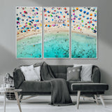 76172085-MGV-CV-36X24-Tropical Shoreline Wall Art Canvas Print, Framed Beach Relaxing Art Picture Print, Aerial Summer Perfect Coastal Vibrant Decor