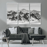 32399691-MGV-CV-36X24-Snowy Mountain Wall Art Canvas Print, Framed Mountain Peaks Art Picture Print, Alpine Mountains Perfect Minimalist Alpine Decor