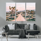 12540952-MGV-CV-36X24-Joshua Tree Park Wall Art Canvas Print, Framed Desert Road Art Picture Print, Sunset Drive Perfect Southwestern Boho Decor Artwork