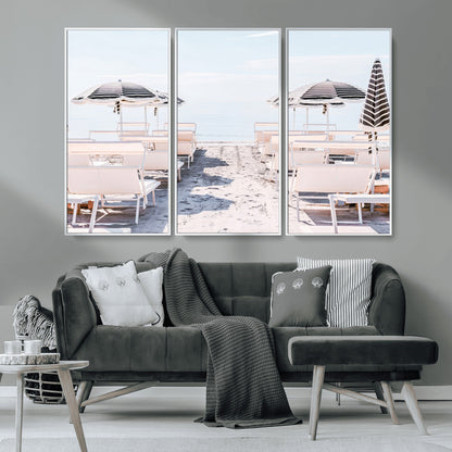 67623952-MGV-CV-36X24-Minimalist Beach Wall Art Canvas Print, Framed Pastel Sand Art Picture Print, Beach Aesthetic Perfect Coastal Minimalist Decor