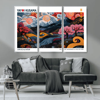 43879290-MGV-CV-36X24-Japanese Abstract Wall Art – Mount Fuji Cherry Blossom Canvas Print, Modern Asian Inspired Landscape Decor for Living Room,