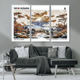 80111817-MGV-FC-48X32-3P_White-Japanese Landscape Wall Art – Mount Fuji Autumn Canvas Print, Asian Inspired Nature Decor for Living Room, Bedroom, Office or