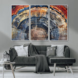 38987581-MGV-CV-36X24-Tree Ring Art Wall Art Canvas Print, Framed Rustic Wall Decor Art Picture Print, Nature Grain Print Perfect Modern Rustic Decor