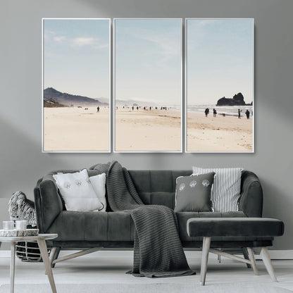 28307820-MGV-CV-36X24-Minimalist Beach Wall Art Canvas Print, Framed Coastal Serenity Art Picture Print, Soft Sand Perfect Modern Coastal Decor Artwork