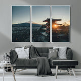 87729656-MGV-CV-36X24-Mount Fuji Wall Art Canvas Print, Framed Japan Travel Art Picture Print, Chureito Pagoda Perfect Zen Minimalism Decor Artwork