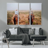 54943176-MGV-CV-36X24-Cowboy Wall Art Wall Art Canvas Print, Framed Western Canvas Art Picture Print, Rustic Ranch Scene Perfect Rustic Western Decor