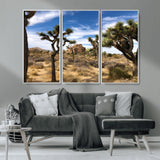 25722592-MGV-CV-36X24-Joshua Tree Desert Wall Art Canvas Print, Framed Southwestern Nature Art Picture Print, Rustic Earth Tones Perfect Southwestern