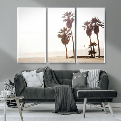 48255923-MGV-CV-36X24-Coastal Light Wall Art Canvas Print, Framed Relaxing Shoreline Art Picture Print, Minimalist Ocean Perfect Tropical Serenity Decor