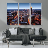 81886632-MGV-CV-36X24-Atlanta Skyline Wall Art – Vibrant City Lights Canvas Print, Modern Urban Cityscape Decor for Living Room, Office, or Apartment