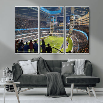 41816511-MGV-CV-36X24-Chicago Dome Stadium Wall Art – Futuristic Football Arena Canvas Print, Modern Sports Fan Decor for Man Cave, Office, Bar, or