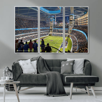 41816511-MGV-CV-36X24-Chicago Dome Stadium Wall Art – Futuristic Football Arena Canvas Print, Modern Sports Fan Decor for Man Cave, Office, Bar, or