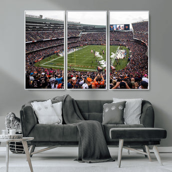 18347149-MGV-CV-36X24-Soldier Field Wall Art – Chicago Bears Football Stadium Canvas Print, Game Day Sports Decor for Man Cave, Bar, Office, or Living