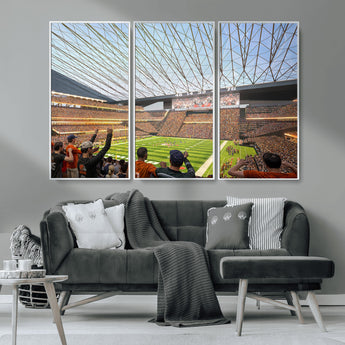 81960112-MGV-CV-36X24-Futuristic Football Stadium Wall Art – Modern Dome Arena Canvas Print, Chicago Bears Concept Design Sports Decor for Man Cave or