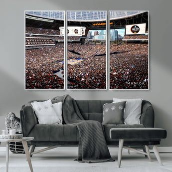 38616413-MGV-FC-48X32-3P_White-Chicago Dome Stadium Wall Art – Futuristic Basketball Final Four Arena Canvas Print, Modern Sports Fan Decor for Man Cave or