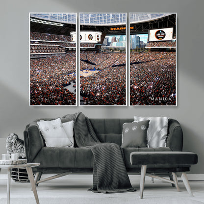 38616413-MGV-FC-48X32-3P_White-Chicago Dome Stadium Wall Art – Futuristic Basketball Final Four Arena Canvas Print, Modern Sports Fan Decor for Man Cave or