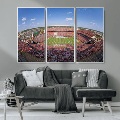 29492070-MGV-CV-36X24-Stadium Wall Art – Panoramic College Football Canvas Print, Game Day Crowd and Field Scene, Sports Photography Decor for Office,