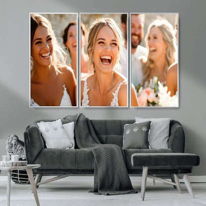 CSTM912-MGV-CV-36X24-Framed Wedding Canvas Print - Custom Wall Art Keepsake for Couples, Elegant Home Decoration Gift, Create Your Own Photo Canvas