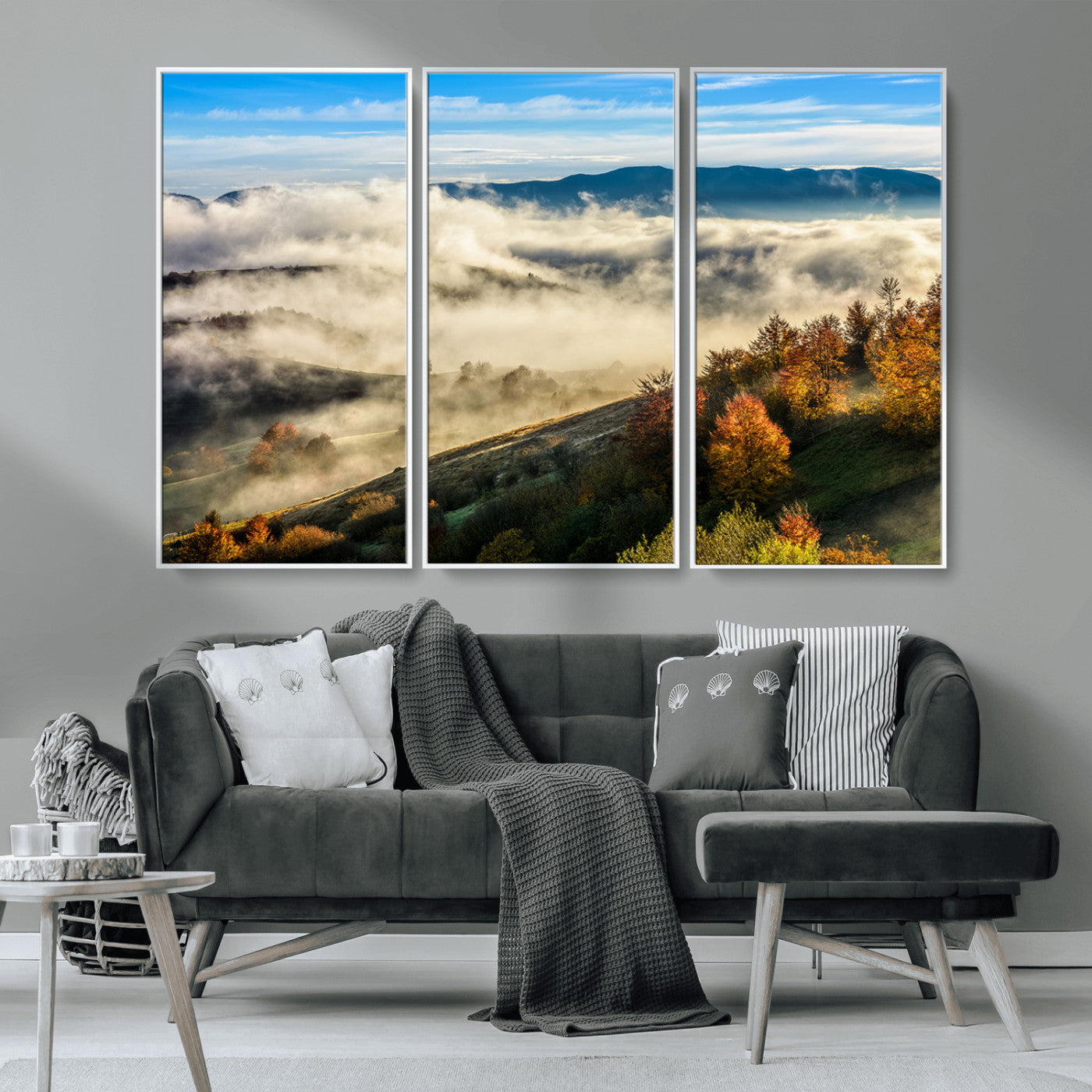 21551192-MGV-CV-36X24-Landscape Wall Art – Autumn Mountain View Canvas Print, Scenic Nature Photography Decor for Bedroom, Living Room, Office, Cabin or