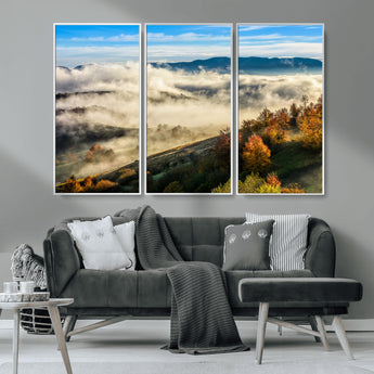 21551192-MGV-CV-36X24-Landscape Wall Art – Autumn Mountain View Canvas Print, Scenic Nature Photography Decor for Bedroom, Living Room, Office, Cabin or