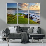 67486665-MGV-CV-36X24-Golf Course Wall Art – Pebble Beach Oceanfront Canvas Print, Coastal Fairway Photography Sports Decor for Living Room, Office, Man