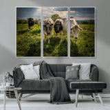 67277447-MGV-CV-36X24-Farmhouse Wall Art – Herd of Cows Canvas Print, Rustic Country Pasture Photography Decor for Bedroom, Living Room, Office, Ranch,