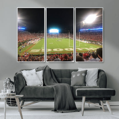 16230786-MGV-CV-36X24-Sanford Stadium Wall Art – Georgia Bulldogs Football Night Game Canvas Print, College Sports Decor for Man Cave, Bar, Office, or