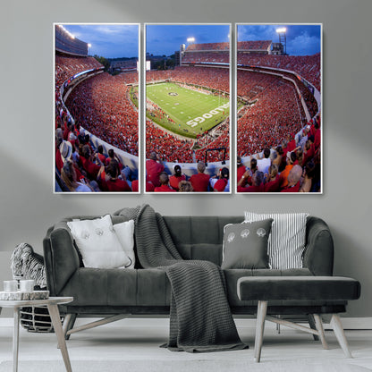 10244378-MGV-CV-36X24-Sanford Stadium Wall Art – Georgia Bulldogs Football Panoramic Evening Canvas Print, College Game Day Decor for Man Cave, Bar, or