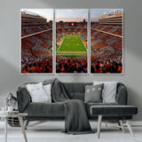 37160229-MGV-FC-48X32-3P_White-Tennessee Volunteers Wall Art – Neyland Stadium Sunset Checkerboard Game Canvas Print, Vols Football Panorama Sports Decor