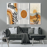 32359-MGV-CV-36X24-Modern Sun Wall Art Canvas Print, Framed Retro Horizon Art Picture Print, Sunburst Design Perfect Mid Century Boho Decor Artwork