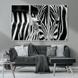 43631-MGV-CV-36X24-Zebra Wall Art – Black & White Safari Wildlife Canvas Print, Modern Animal Photography Decor for Living Room, Office, or Bedroom