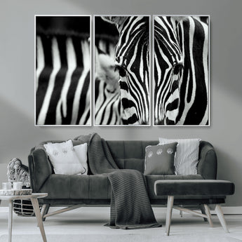 43631-MGV-CV-36X24-Black and White Zebra Wall Art – Modern Animal Print Canvas Artwork for Living Room, Bedroom, or Office Decor