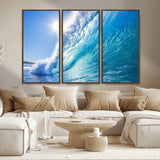 37494-MGV-CV-36X24-Ocean Wave Canvas Art – Stunning Blue Wave Photography, Coastal Wall Decor for Living Room, Bedroom or Office