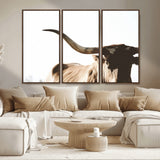 35866-MGV-CV-36X24-Texas Longhorn Wall Art – Rustic Western Bull Canvas Print, Farmhouse Animal Photography Decor for Living Room, Office, or Ranch