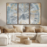 17631-MGV-CV-36X24-Radiant Burst Wall Art – Abstract Sunburst Canvas Print in Blue and Gold, Modern Geometric Painting for Living Room, Office or