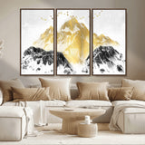 37733-MGV-CV-36X24-Golden Mountain Wall Art – Modern Abstract Landscape Canvas Print with Birds, Luxury Nature Decor for Living Room, Bedroom, or