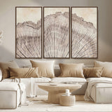 67528-MGV-CV-36X24-Wood Ring Wall Art Canvas Print, Framed Tree Ring Art Picture Print, Rustic Tree Ring Perfect Neutral Boho Decor Artwork