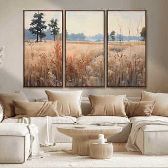 98822-MGV-CV-36X24-Autumn Meadow Wall Art – Tranquil Grassland Landscape Canvas Print, Rustic Country Decor for Living Room, Bedroom or Farmhouse