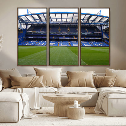 59508-MGV-CV-36X24-Chelsea Stadium Wall Art – Stamford Bridge Football Arena Canvas Print, Iconic Soccer Artwork for Living Room, Office, Game Room