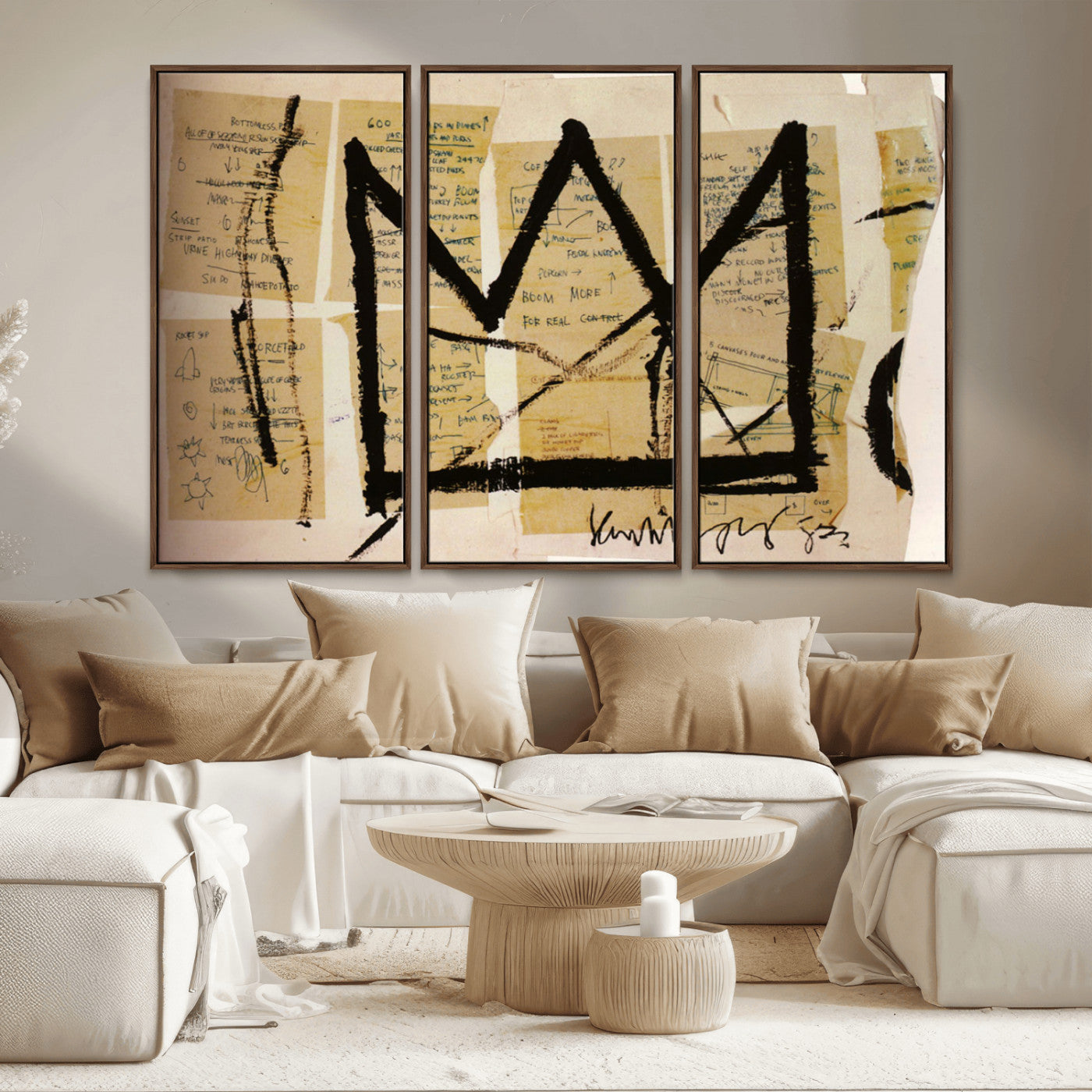 37215-MGV-CV-36X24-Abstract Crown Wall Art – Urban Graffiti Style Canvas Print Modern Street Art Design, Bold Contemporary Decor for Living Room,