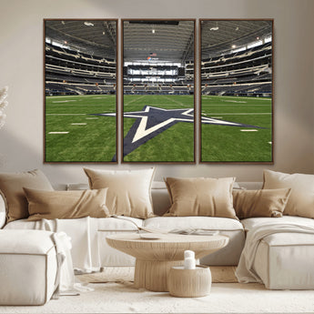 14834-MGV-CV-36X24-Dallas Att Stadium Wall Art Canvas Print, Framed Texas NFL Stadium Art Picture Print, American Football Stadium Perfect Sports