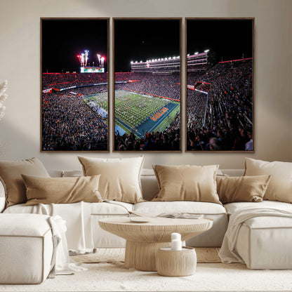 46899-MGV-CV-36X24-Ben Hill Griffin Stadium Wall Art Canvas Print, Framed Football Stadium Art Picture Print, Florida Football Stadium Perfect Sport