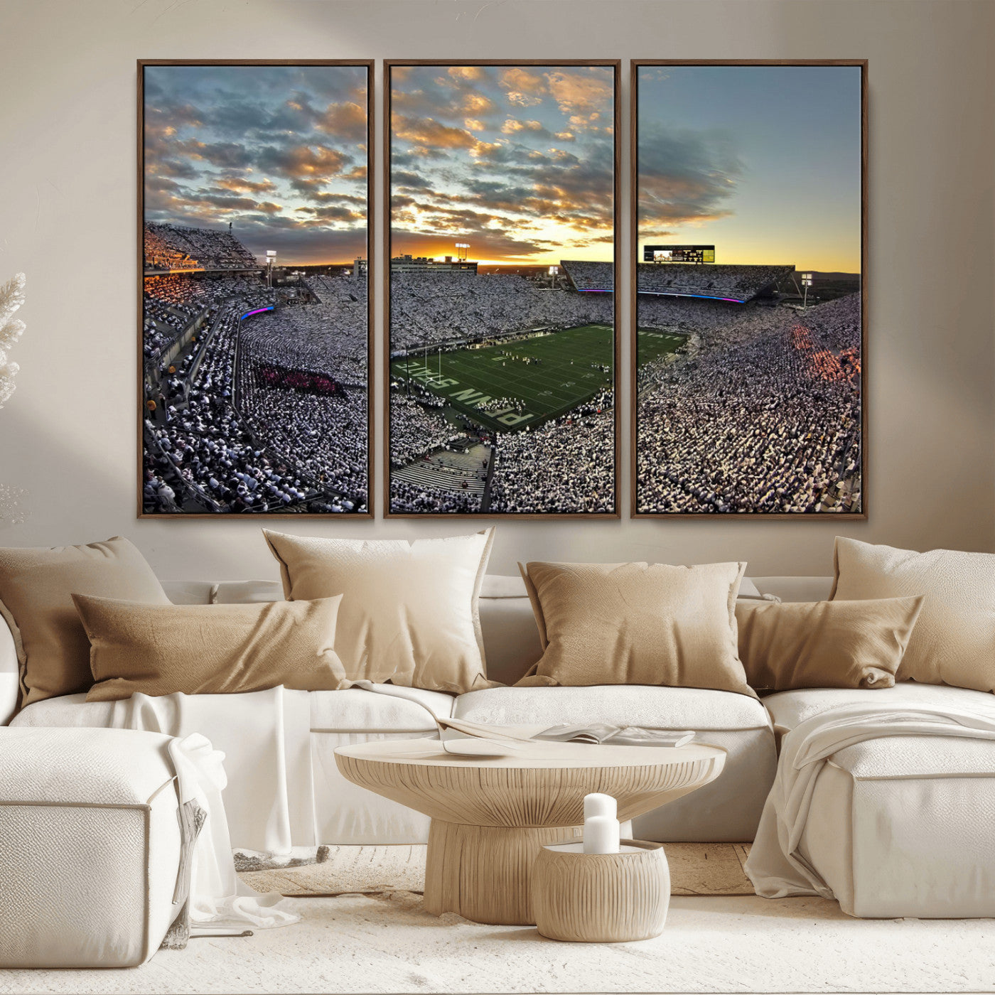 38807-MGV-CV-36X24-Beaver Stadium Wall Art Canvas Print, Framed Beaver Stadium Field Art Picture Print, Football Stadium Perfect Sport Room Decor