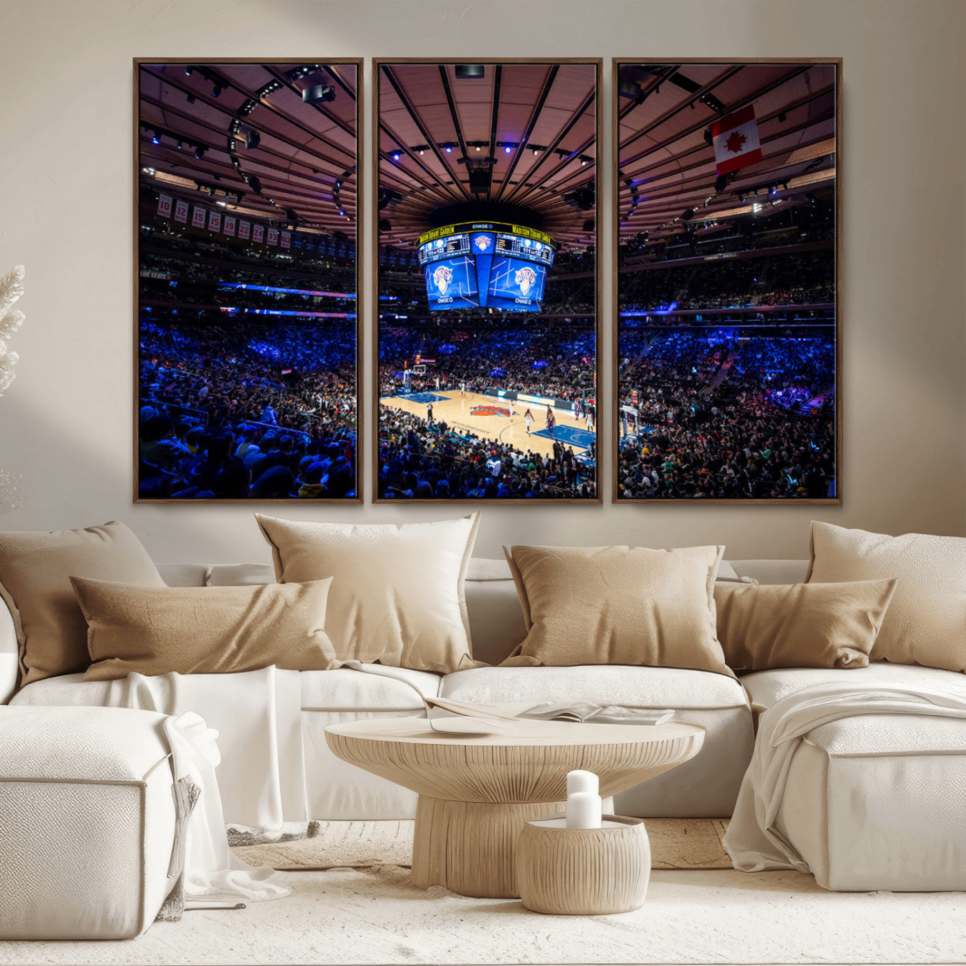 20491-MGV-CV-36X24-Madison Square Garden Wall Art Canvas Print, Framed New York Stadium Art Picture Print, MSG Stadium Perfect Sport Room Decor