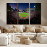 44322-MGV-CV-36X24-Minute Maid Park Wall Art Canvas Print, Framed Houston Astros Stadium Art Picture Print, Houston Astros Field Perfect Sports Room
