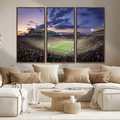 50825-MGV-CV-36X24-Notre Dame Stadium Wall Art Canvas Print, Framed Indiana Stadium Art Picture Print, Football Stadium Perfect Sports Room Decor