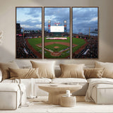44631-MGV-CV-36X24-Oracle Park Stadium Wall Art Canvas Print, Framed San Francisco Giants Art Picture Print, Giants Stadium Field Perfect Sports Room