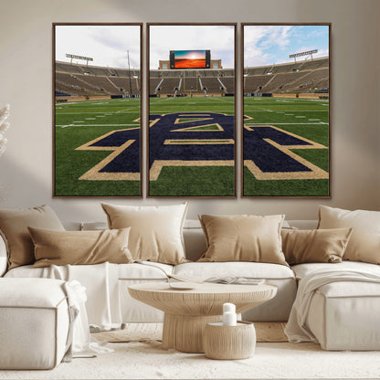 52835-MGV-CV-36X24-Notre Dame Stadium Wall Art Canvas Print, Framed Indiana Stadium Art Picture Print, Notre Dame Field Perfect Sport Room Decor