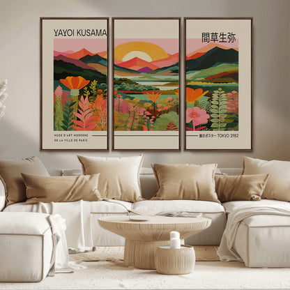 17753-MGV-CV-36X24-Floral Sunset Landscape Wall Art – Panoramic Nature Canvas Print, Vibrant Botanical Artwork for Living Room, Bedroom, Office, or