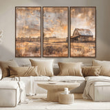 FARM2-MGV-CV-36X24-Rustic Farmhouse Wall Art Canvas Print, Framed Old Barn Art Picture Print, Southwestern Farmhouse Perfect Rustic Decor Artwork